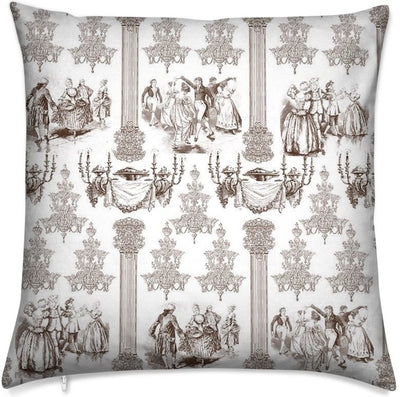 Tissu au mètre ameublement rideau couette coussin Toile de Jouy marron