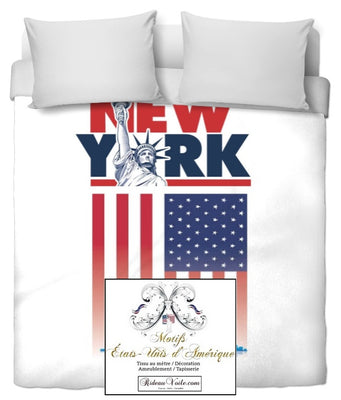 Tissu ameublement tapisserie mètre motif imprimé USA Statue Liberté voyage New York City