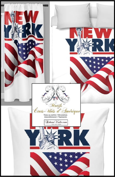 Tissu décoration tapisserie mètre motif USA Statue Liberté voyage New York City rideau couette