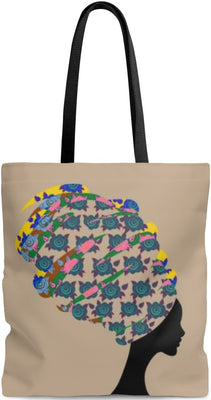 Sac à main cabas motif Africain ethnique tissu Femme tête Wax