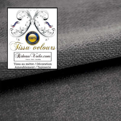 Tissu velours gris foncé réglisse double face mètre rideau sur mesure Tissu velours gris foncé réglisse double face mètre rideau sur mesure