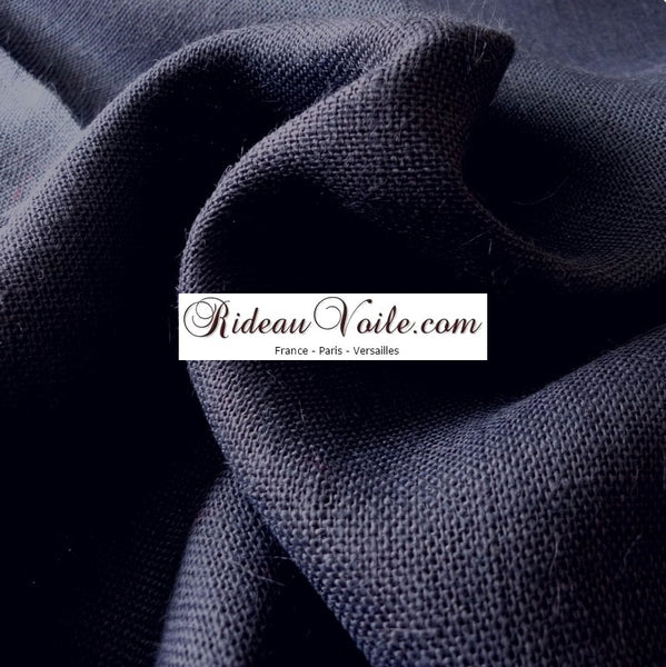 Tissu fibre ethnique Toile de Jute naturel coloré au mètre rideau bleu marine navy