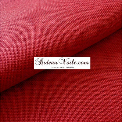 Tissu fibre ethnique Toile de Jute naturel coloré au mètre rideau rouge