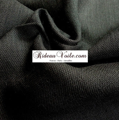Tissu fibre ethnique Toile de Jute naturel coloré au mètre noir rideau