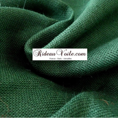 Tissu fibre ethnique Toile de Jute naturel coloré au mètre rideau vert