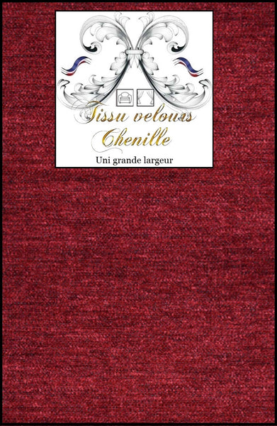 Velours rouge tissu chenille mètre décoration rideau tapisserie fauteuil grande largeur 280 cm
