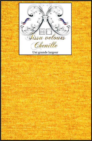 Velours chenille tissu mètre ameublement rideau tapisserie siège grande largeur 280 cm jaune