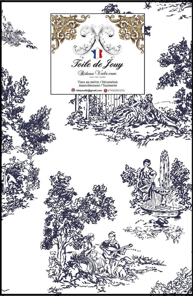 Rideauvoile tissu d'ameublement fabricant Français Toile de Jouy rayures au mètre. Couture sur mesure voilage, rideau, décoration architecte d'intérieur haut gamme décoratrice Paris Versailles. French editor luxury Toile de Jouy upholsterer fabrics home decorating interior.