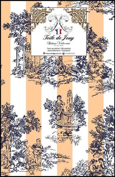 Rideauvoile tissu d'ameublement fabricant Français Toile de Jouy rayures au mètre. Couture sur mesure voilage, rideau, décoration architecte d'intérieur haut gamme décoratrice Paris Versailles. French editor luxury Toile de Jouy upholsterer fabrics home decorating interior.