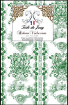 Rideauvoile Versailles Toile de Jouy inédite vert au mètre ameublement tapisserie store housse de couette rideau voilage décoration intérieure, extérieur outdoor. Textile éditeur ameublement couture confection, en ignifugé, occultant, velours rideaux, dessus de lit,Tapisserie siège fauteuil bergère.