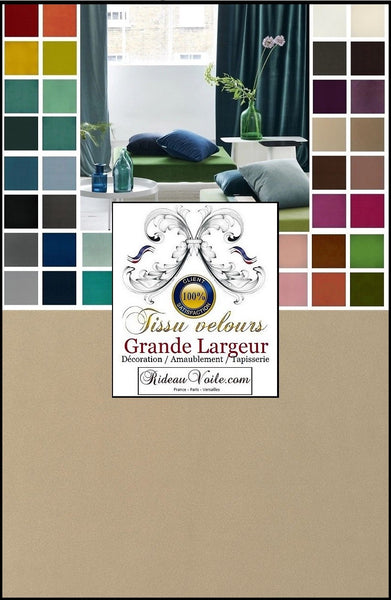 Rideauvoile | Tissus velours beige éditeur fabricant français textile d'ameublement aménagement décoration Hôtel Restaurant rénovation décoratrice Architecte d'intérieur Paris Versailles Malte #espacesatypiques pour la #Maison&Objet #Elledécoration ##architecturaldigest