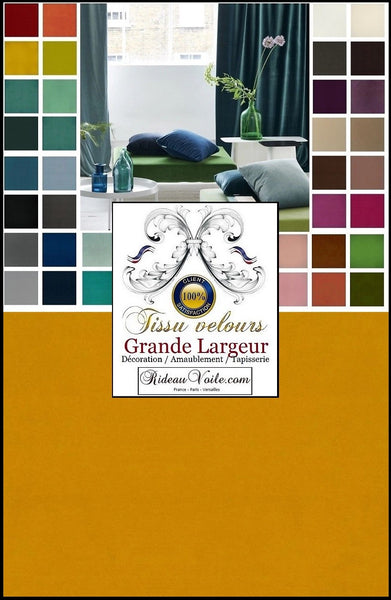 Rideauvoile | Tissus velours ocre jaune or éditeur fabricant français textile d'ameublement aménagement décoration Hôtel Restaurant rénovation décoratrice Architecte d'intérieur Paris Versailles Malte #espacesatypiques pour la #Maison&Objet #Elledécoration ##architecturaldigest