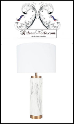 Rideauvoile Pied de lampe chevet luminaire luxe effet marbre à poser lampe table