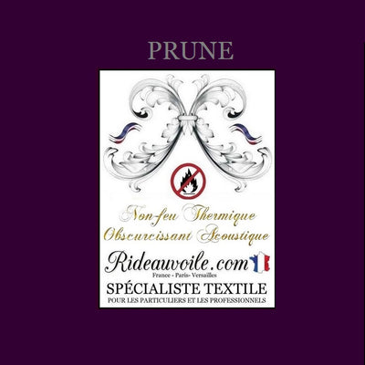 Tissu ameublement 150 cm au mètre doublure isolant thermique phonique rideau prune aubergine occultant, ignifugé, non-feu. Confection Architecte intérieur tapissier décoratrice luxe éditeur boutique en ligne décoration rénovation travaux habitation appartement hôtel restaurant.