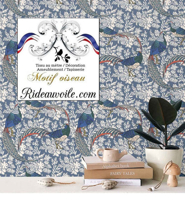 Tissu ameublement décoration imprimé Toile de Jouy motif fleurs décoration tapisserie