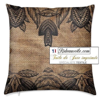 Toile de Jute imprimé tissu décoration mètre rideau voilage French Fabric burlap sack