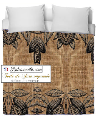 Tissu ameublement vieux sac Toile de Jute Décoration vintage café cacao motif ethnique imprimé mètre tapisserie mètre rideau. Fabrics burlap sack coffe chocolate upholstery tapestry drapes meter. Voilage, rideau couette, coussin. Textile ignifuge, occultant. siège fauteuil. Décoratrice intérieur Paris Versailles.