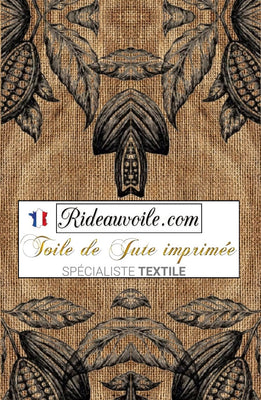 Tissu ameublement vieux sac Toile de Jute Décoration vintage café cacao motif ethnique imprimé mètre tapisserie mètre rideau. Fabrics burlap sack coffe chocolate upholstery tapestry drapes meter. Voilage, rideau couette, coussin. Textile ignifuge, occultant. siège fauteuil. Décoratrice intérieur Paris Versailles.