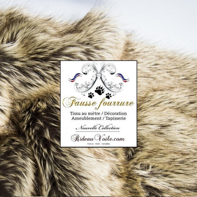 Boutique Rideauvoile Fausse fourrure imitation animal au mètre (tissée) luxe Plaid crème. Tissu au mètre confection Rideau sur mesure finition Livré prêt à poser- Décoration couverture peau de bête ameublement tapisserie. Curtain fabric upholstery drapes faux fur wolf fox.