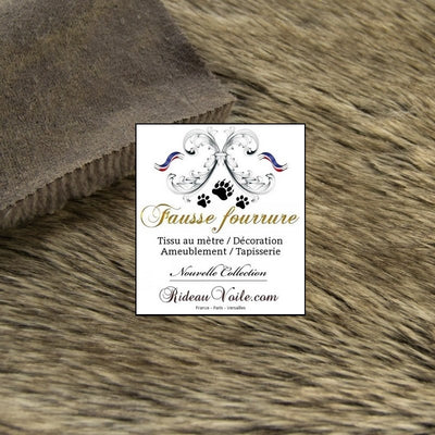 Boutique Rideauvoile Fausse fourrure imitation animal au mètre (tissée) luxe Plaid crème. Tissu au mètre confection Rideau sur mesure finition Livré prêt à poser- Décoration couverture peau de bête ameublement tapisserie. Curtain fabric upholstery drapes faux fur wolf fox.