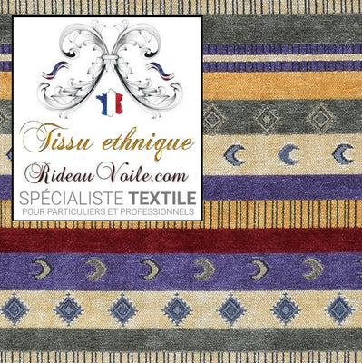 Tissu ameublement Kilim Boho Boho Turc Aztec Chenille ethnique mètre. Tissé artisan fabrication fournisseur tissu traditionnel Kilim ottoman. Tissu ethnique au mètre ameublement tapisserie motif rideau occultant housse couette Mexique Textiles of Mexico. 