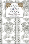 Rideauvoile Versailles Paris Toile de Jouy gris inédite au mètre ameublement tapisserie store housse de couette rideau  voilage décoration intérieure, extérieur outdoor. Couture confection, en ignifugé, occultant, velours rideaux, dessus de lit,Tapisserie siège fauteuil bergère.