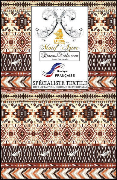 Décoration intérieur aztèque ignifuge tissu mètre ameublement Maya tapisserie motif ethnique Mexicain rideau occultant motif latina couette tapisserie pattern Mexique. Decor home Mexican interior Aztec tribal fabrics tapestry upholstery meter drapes curtain armchair.