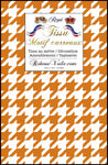 Tissu graphique éditeur ameublement motif pied de poule orange mètre laine plaid motif losange imprimé lignes carreaux velours. Textile ignifugé occultant, voilage canapé, coussin. Architecte décoratrice d'intérieur aménagement luxe Paris.