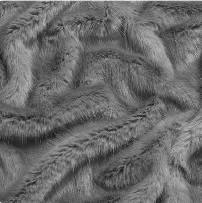 Fausse fourrure imitation animal au mètre (tissée) luxe rideau Plaid gris clair perle