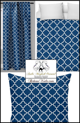 Boutique tissublu marine ameublement décoration salon  motif arabe au mètre rideau housse de couette - Shop store fabric upholstery tapestry decoration arabic pattern by the meter curtain duvet cover room house home