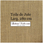 Boutique tissus ethnique Toile de Jute naturel grande largeur 280 cm au mètre rideau