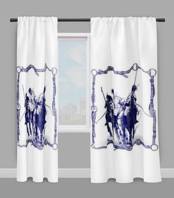 Motif polo sport tissu au mètre cheval chevaux rideau couette