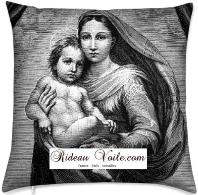 Tissu au mètre motif La Vierge Marie La Madone Eglise Madonna rideau coussin couette