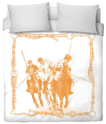 Motif polo sport tissu au mètre cheval chevaux rideau couette