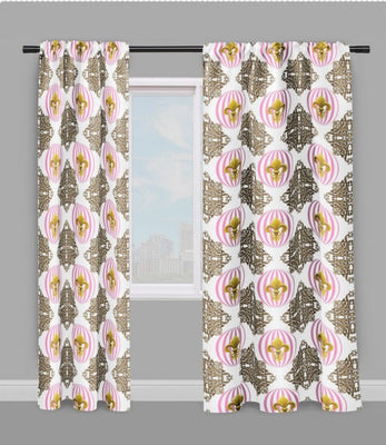 Tissu motif style Empire au mètre rideau couette voilage fleur de lys Or