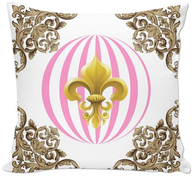 Tissu motif style Empire au mètre rideau couette voilage fleur de lys Or