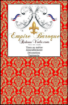 Tissus rideaux voilages velours ameublement Baroque rouge or mètre tapisserie siège papier peint