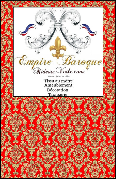 Tissus rideaux voilages velours ameublement Baroque rouge or mètre tapisserie siège papier peint