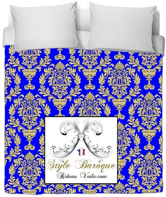 Tissus rideaux voilages ameublement Baroque or mètre tapisserie siège papier peint bleu Empire