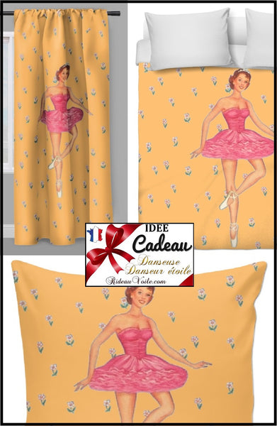 Tissu au mètre fleuri motif danseuse étoile housse couette rideau occultant voilage