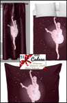 Tissu ameublement motif silhouette Danseuse étoile Ballerine au mètre rideau couette Ignifuge occultant, voilage. Dancing silhouette classic Fabric upholstery yard meter pattern dancer star ballerina tapestry drapes curtain duvet cover. klassisches Tänzerin ballet balerina stoff Vorhang.