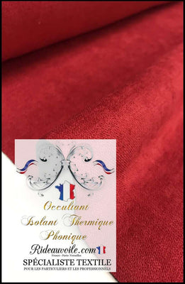 Tissu ameublement isolant thermique phonique acoustique mètre rideau rouge écarlate