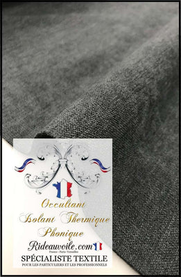 Tissu ameublement au mètre doublure isolant thermique phonique, gris anthracite, noir, beige, rouge, bleu, crème rideau occultant, ignifugé, non feu. Confection Architecte intérieur tapissier décoratrice luxe éditeur boutique en ligne décoration. Paris, Versailles, France.