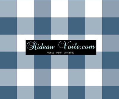 Carreaux motif imprimé  vichy tissu au mètre bleu confection rideau couette coussin