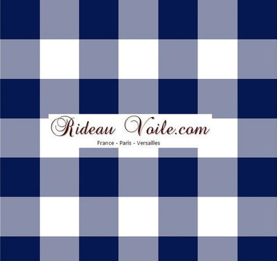 Carreaux vichy tissu ameublement motifs carrés bleu blanc