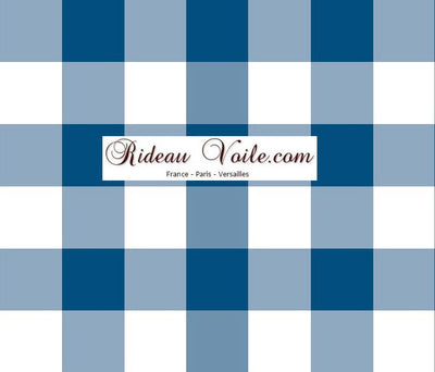 Carreaux vichy tissu ameublement motifs carrés bleu blanc rideau coussin couette tapisserie