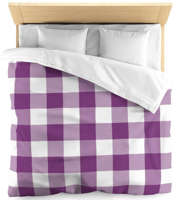 Carreaux vichy tissu au mètre motifs violet blanc rideau couette coussin