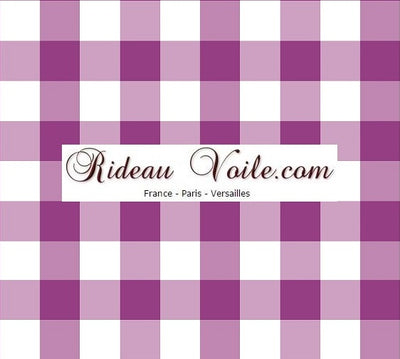 Carreaux vichy tissu au mètre motifs violet blanc rideau couette coussin