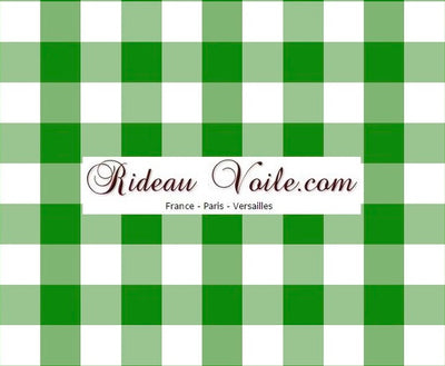 Carreaux vichy tissu au mètre motifs vert blanc rideau couette coussin