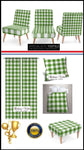 Carreaux vichy tissu au mètre motifs vert blanc rideau couette coussin